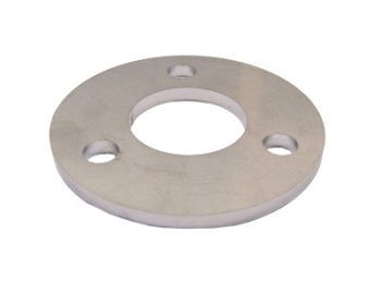 Anschraubplatte 100/6 mm, Bohrung: 42,4 mm, 3-Loch, V2A
