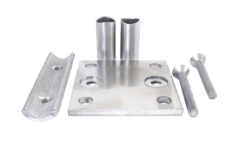 Wandhalterung 85/85 mm, mehrteilig, f�r Pfosten 42,4 mm, V2A