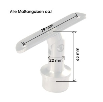 Rohrtr�ger beweglich, f�r Handlauf 42,4 mm, Korn 320, V2A