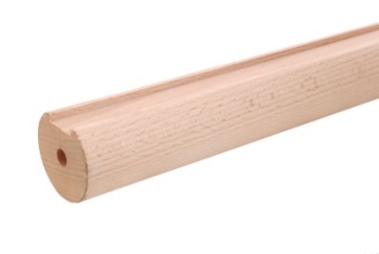 Buche Holzhandlauf 50 mm, unlackiert mit Nut, Sonderposten