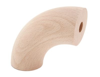 Buche-Handlaufverbinder 50,0 mm, 90 Grad, roh - unlackiert