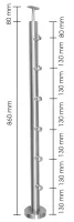 Geländerpfosten mit Rohrdurchmesser 33,7 mm