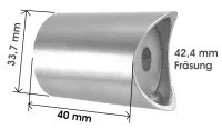 Muffe (33,7 mm), einseitige Fräsung 42,4 mm, zum Anschrauben
