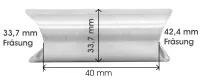 Muffe (Durchmesser 33,7 mm), Fräsungen: 42,4 - 33,7 mm