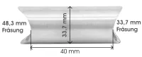 Muffe (Durchmesser 33,7 mm), Fräsungen: 48,3 - 33,7 mm