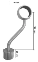 Rohrträger gekröpft, Ring 33,7 mm, für Pfosten 42,4/2,0 mm