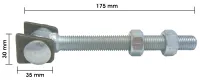 Eisen-Torband M16, teilverzinkt, einstellbar