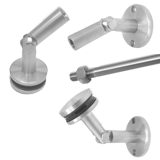 Glasvordach-Set Vordachset mit Befestigungsplatten 60/6 mm aus V4A (AISI 316)
