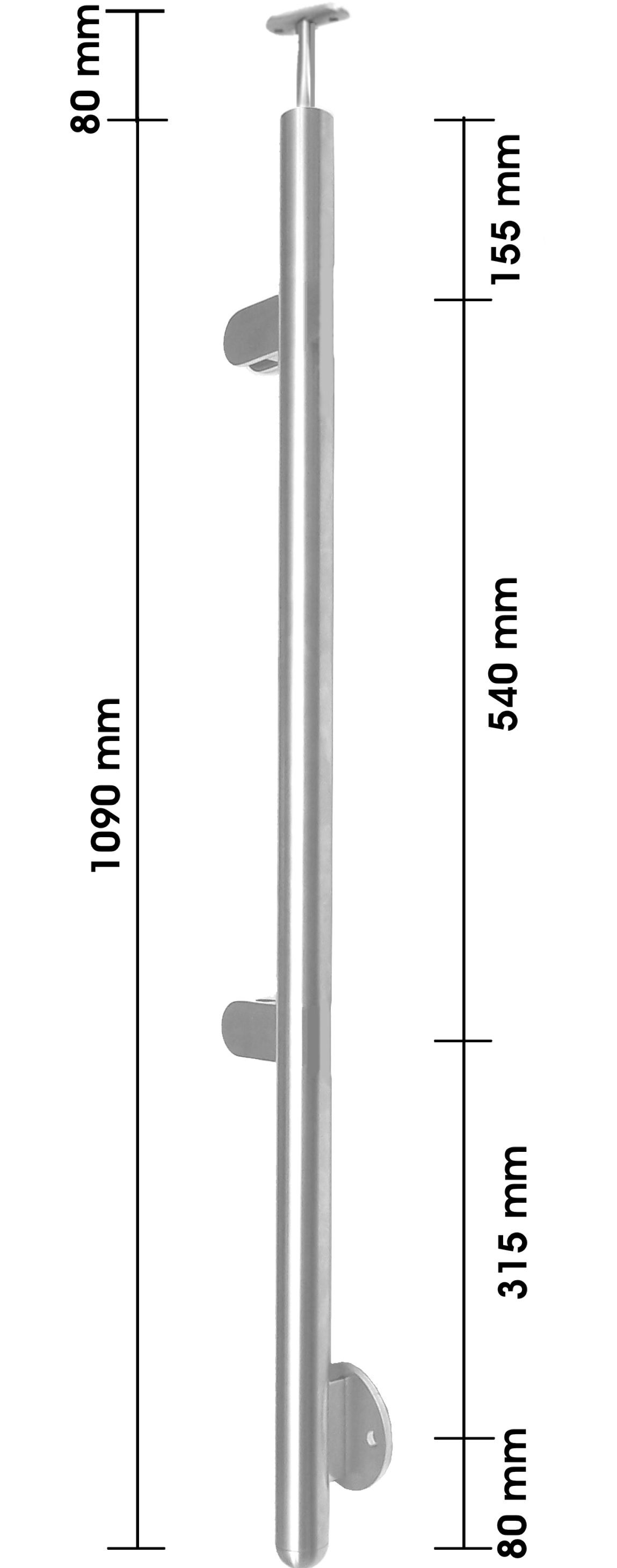 Glasgeländer seitlich - Wandabstand individuell