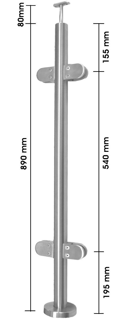 Bausatz für ein Geländer mit Glasscheiben