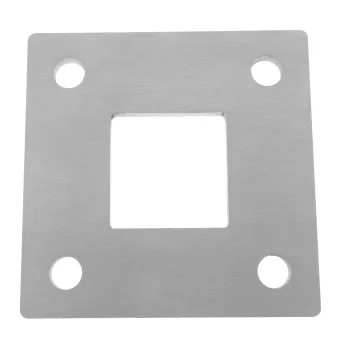 Edelstahl Ankerplatte quadratisch mit vier Bohrungen