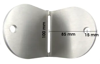 Anschraubplatte (90 Grad, Inneneck), geschliffen