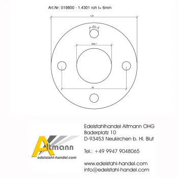 Bodenplatte für Rohr 48,3mm