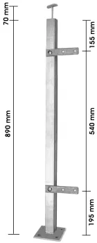 Feuerverzinkter Pfosten 60 x 60 mm