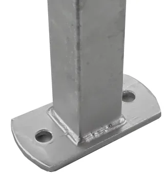Zaunpfosten 40/40/2,0 mm, mit 2 Anfangslaschen, feuerverzinkt
