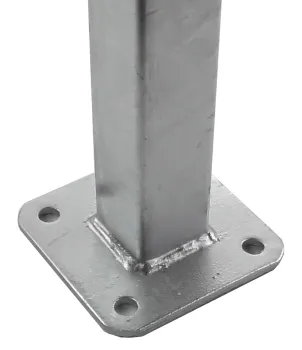Zaunpfosten 40/40/2,0 mm, mit 2 Anfangslaschen, feuerverzinkt