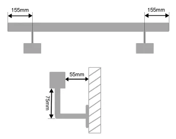 Skizze Handlauf bei Längen ab 800mm