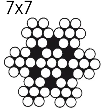 Edelstahldrahtseil mit Durchmesser 6 mm, V4A