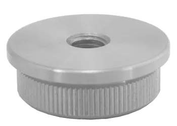 Endkappe 33,7/2,0 mm, flach, massiv + M8, Sonderpreis