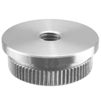 Endkappe flach für Rohr 33,7 x 2,0 mm, massiv, mit M8 - Gewinde