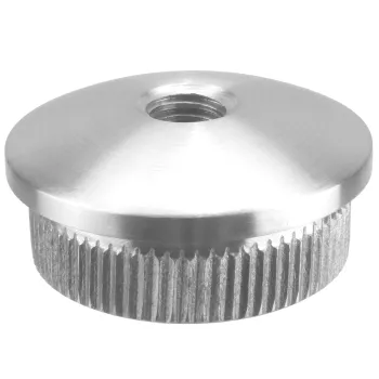Endkappe gewölbt, 33,7 x 2,0 mm, massiv, mit M8-Gewinde