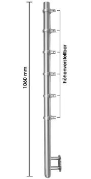 Edelstahlpfosten mit Traversenhalter höhenverstellbar