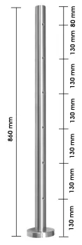 Edelstahlpfosten 42,4 mm, aufgesetzt, M6-Gewinde