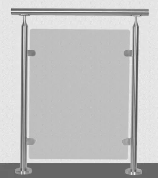 Glasgeländerbausatz für Bodenmontage