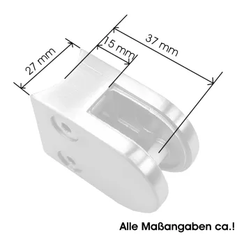 Halbrunde Glasklemme für Rohr 33,7mm