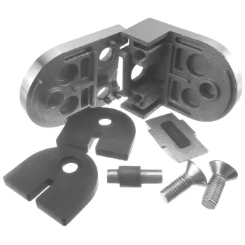 Glashalterung 50 x 40 mm, mit flachen Ansatz