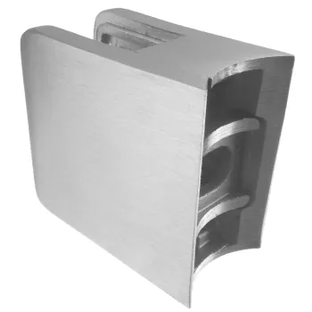 Edelstahl Glasklemme eckig für Rohr 33,7 mm