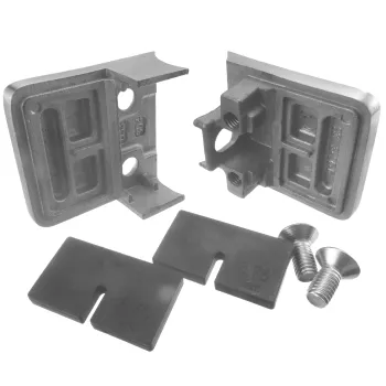 Glasklemme eckig für Rohr 33,7 mm - V2A
