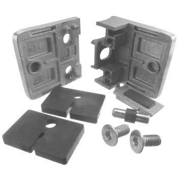 Glasklemme 45 x 45 mm - für Rohr 42,4 mm - mit Sicherungsplatte