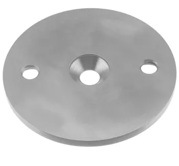 Edelstahlronde mit drei Bohrungen