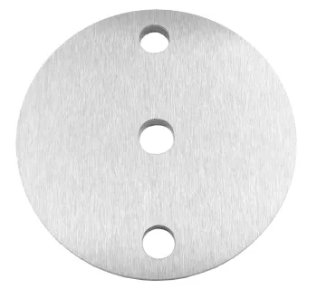 Edelstahl-Ronde 120/6 mm, geschliffen, 3-Lochbohrung