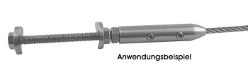 Spannschraube M6 x 70 mm, mit Anpassscheiben 42,4 mm