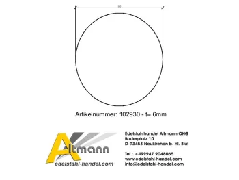 Eisen-Ronde 120 x 6 mm, ohne Bohrung