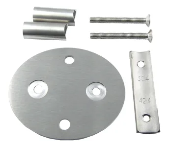 Wandhalterung aus Edelstahl - oval - 120/100/6 mm, für Pfosten 48,3 mm
