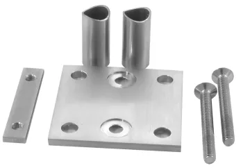 Edelstahl-Wandhalterung - mehrteilig, für Pfosten 33,7 mm