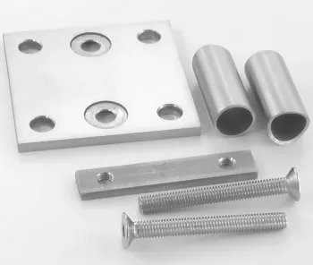 Wandhalterung aus Edelstahl quadratisch für Rohr 42,4 mm