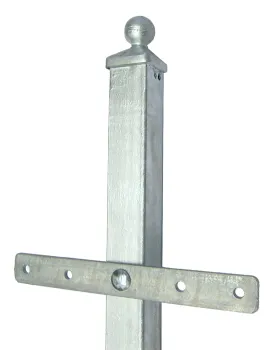 Zaunpfosten 60/60/2,0 mm feuerverzinkt, Verbindungslaschen, Länge wählbar