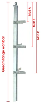 60x60 mm Zaunpfosten zum Einbetonieren