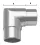 Eckfitting (90 Grad), für Rohr 42,4/2,0 mm, kurze Ausführung, V2A
