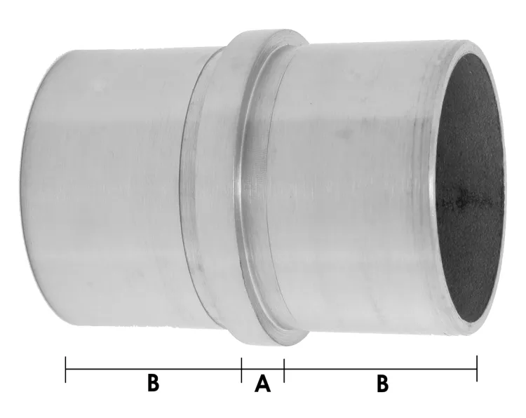 Rohrverbinder mit Mittelsteg für Rohr 42,4 mm, V2A
