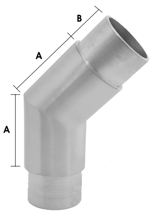 45 Grad-Fitting oder Verbinder für ein Edelstahlrohr