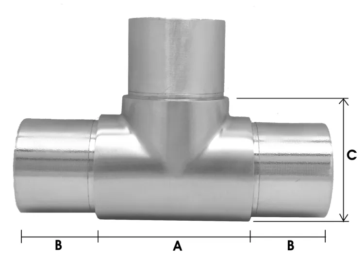 T-Verbinder für ein Rohr mit Durchmesser 48,3/2,0 mm