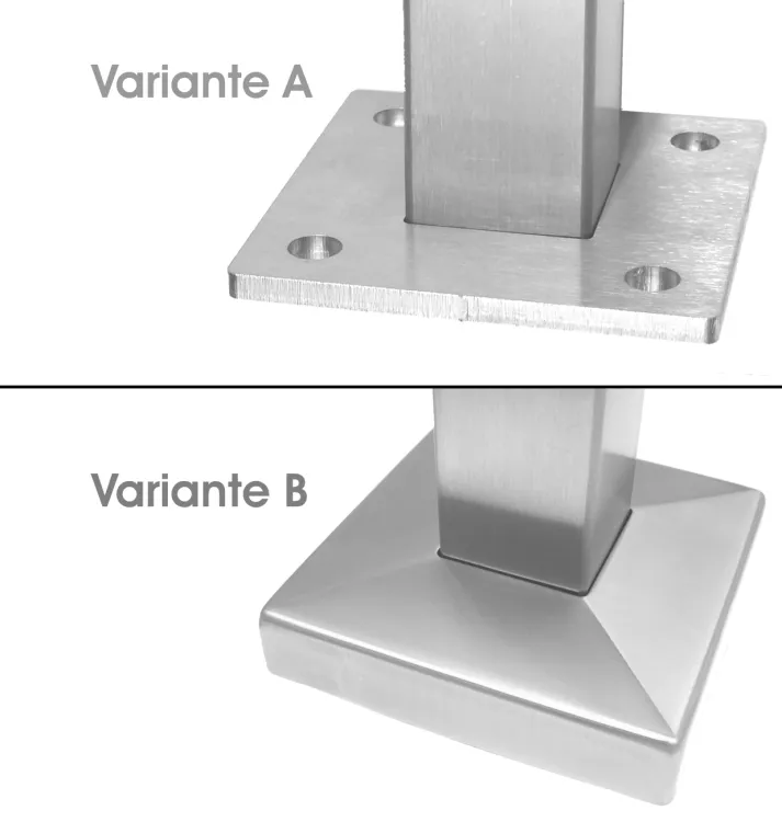 Edelstahl - Geländerpfosten quadratisch 40/40/2,0 mm