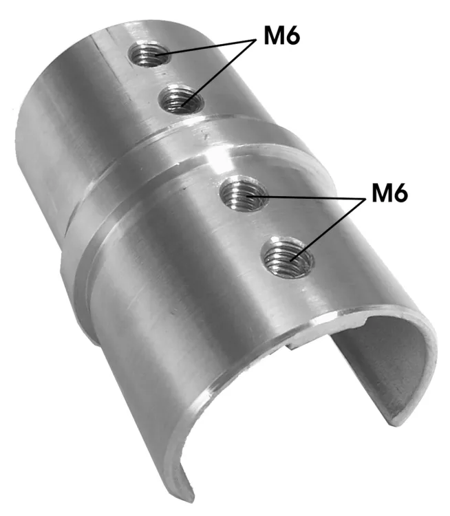 Verbinder für Nutrohrsystem 42,4/1,5 mm, Korn 320, V2A