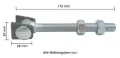 Eisen-Torband M16, teilverzinkt, einstellbar