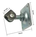 Eisen-Torband M16, teilverzinkt, Anschraubplatte ca. 78/78 mm